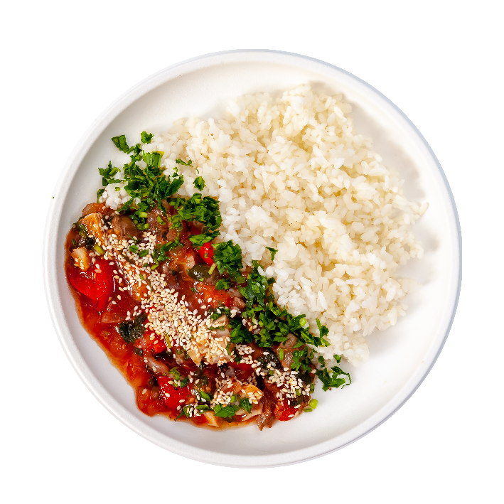 Цыпленок в соусе Карри с рисом